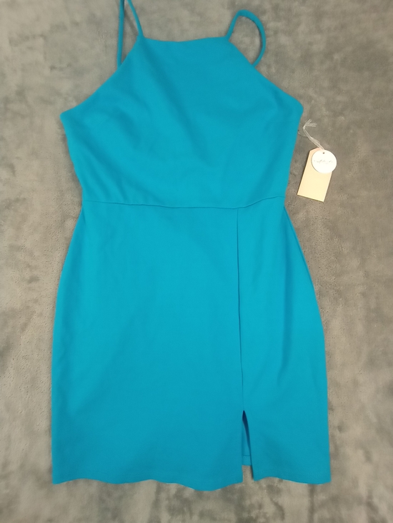 Blashe Dresses & Skirts - Blashe Sleek Teal Spaghetti Aqua Strap Dress Mini Size Medium NWT